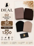 Deal 11  – 2 Georgette Hijabs + 2 Tube Caps