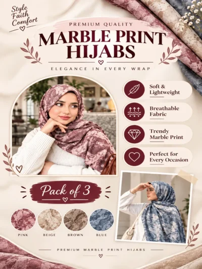 Deal 35 MARBLE PRINT HIJABS